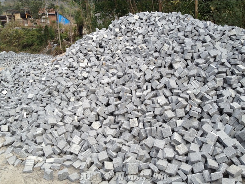 Chinese Dark Grey Granite G654 Paving Stone, Granite Cubic Stone,G654 Granite Cobble Stone