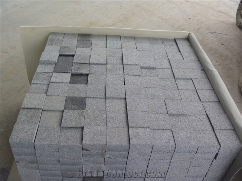 Dark Grey Granite Landscaping Cubic Stones, G654 Grey Granite Cobble, Pavers, G654 Granite Cube Stone & Pavers