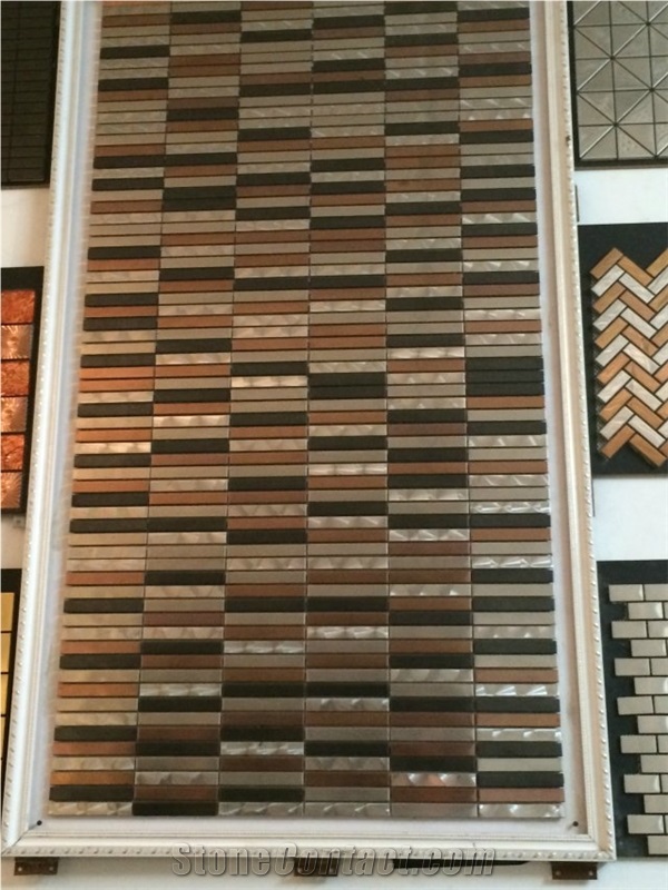 Glass Mixed Mosaic Manufacture China, Metal Mosaic