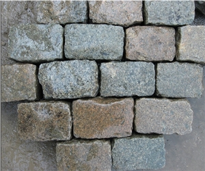 Mix Colour Granite Paving Stone- Cobblestone, Grey Granite Cube Stone & Pavers