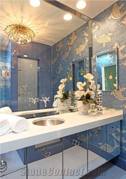 Beautiful and Competitive Quartz Bathroom Vanity Surface Safety Guaranty,Easy-To-Clean and Resistant to Stains,Heat and Scratches with Various Finishing Edge Profiles