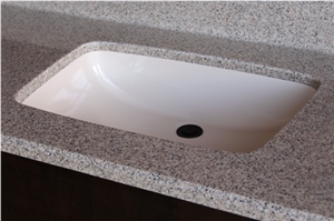 Building Material Wholesaler,Engineered Quartz Stone Grey Kitchen Conutertops, Non-Porous Surface with Single Bowl Undermount Sink,Standard Slab Sizes 3000*1400mm and 3200*1600mm