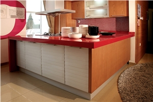 China Red Engineered Corian Stone Slab,Resistant to Stains,Heatand Scratches for Multifamily/Hospitality Projects,Combines Performance and Design for Flooring&Walling&Countertop&Stairs and Steps