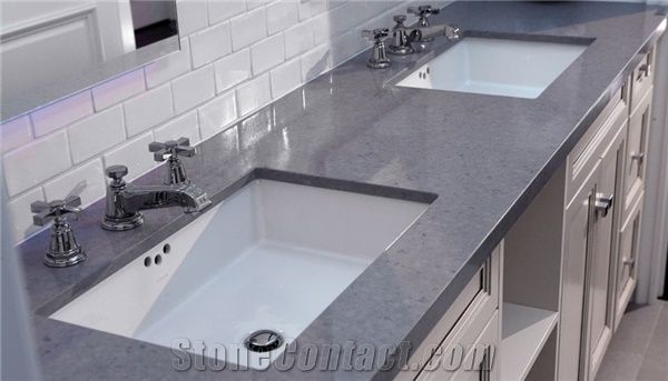 Double Bowl Offset Extra Deep Undermount Sink Countertop,Outstanding Pollution-Resistance High Quality Quartz Stone Surfaces with Eased Edge,Qualified for European Standards,More Durable Than Granite