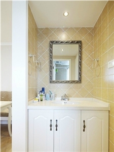 Experienced Supplier Of Artificial Quartz Stone,White Bathroom Top in Custom Design,Normally Produced Sizes 118*55 Inch and 126*63 Inch