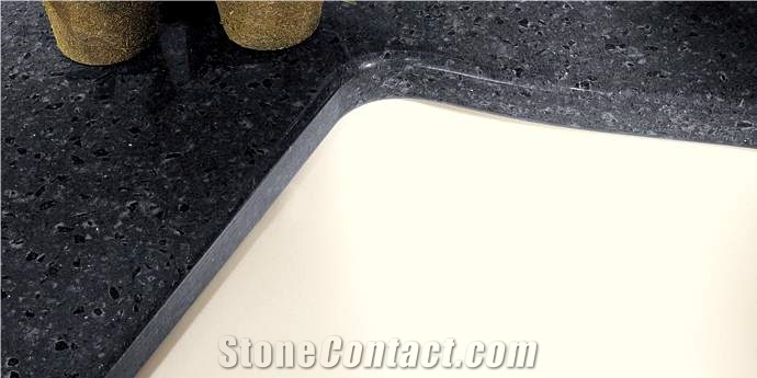 Professional and Experienced Wholesaler Of Black Quartz Stone Kitchen Worktop with Bright Surface,For Pre-Fabricated Tops,Window Sills Window Parapets Door Surround
