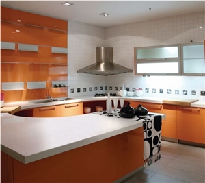 Pure White Artificial Quartz Stone Quartz Stone Prefabricated Tops,Resistant to Scratching,Staining and Scorching,Environmentally-Friendly,Non-Porous