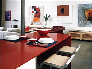 Wholesale China Red Quartz Stone Slab,Normally Produced Size 118*55 and 126*63,For Vanity Surround,Kitchen Countertop,Top Quality and Service,More Durable Than Granite,Minus the Maintenance