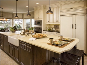 Wholesaler Of Engineered Quartz Stone Table Tops with Eased Edges,Safety Guaranty,Anti Corruption,Anti Fading,Scratch Resistance for Kitchen Countertops,Precious Bar Tops