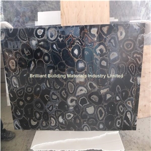 Black Agate Slab,Semiprecious Stone Agate Slab