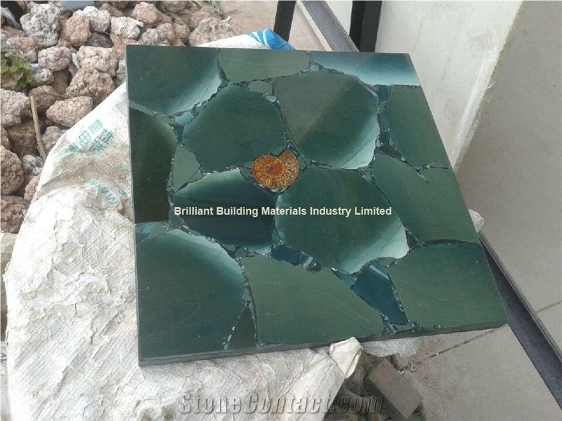 Lotus Green Semiprecious Stone Tiles