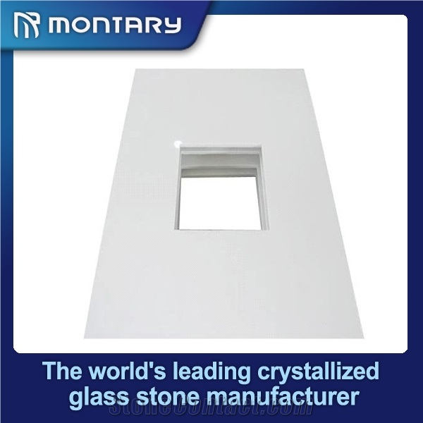 2015 Hotel White Artificial Stone Bathroom Top