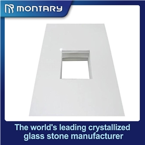2015 Hotel White Artificial Stone Bathroom Top