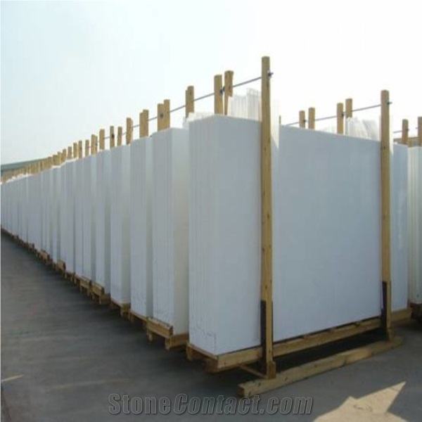 Chinese Product Polished Glass Panel Cheap Artificial Snow White Absolutely 18mm Nano Crystallized Stone