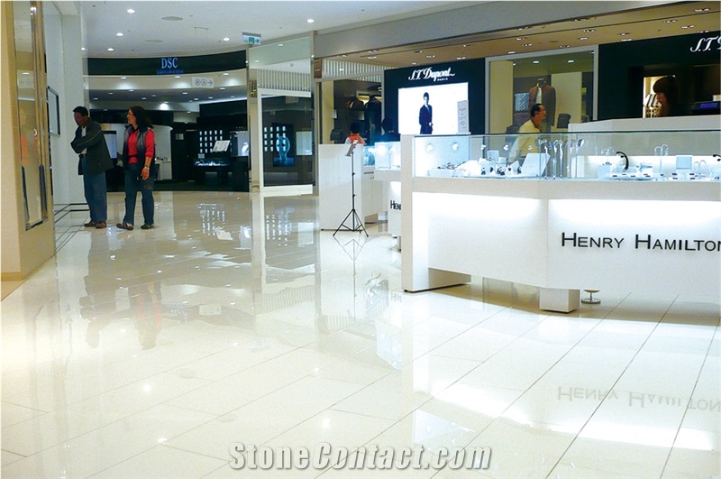Pure White Engineered Quartz Stone Tiles Artificial Marble Flooring Tiles
