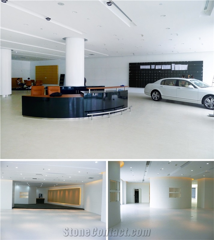 Pure White Engineered Quartz Stone Tiles Crystallized Glass Tiles Nano Glass Quartz Stone Tiles