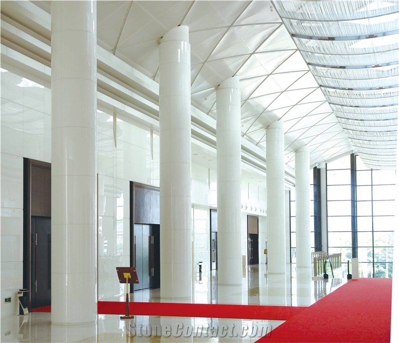 Pure White Engineered Quartz Stone Tiles Crystallized Glass Tiles Nano Glass Quartz Stone Tiles