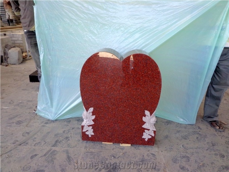 Indian Red Granite Flower Monuments , Nh Red Granite, Ruby Red Granite