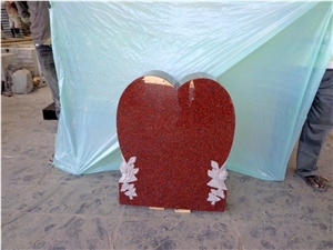 Indian Red Granite Flower Monuments , Nh Red Granite, Ruby Red Granite