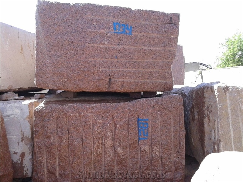 New Imperial Red, Imperial Red, Flower Red Granite Blocks