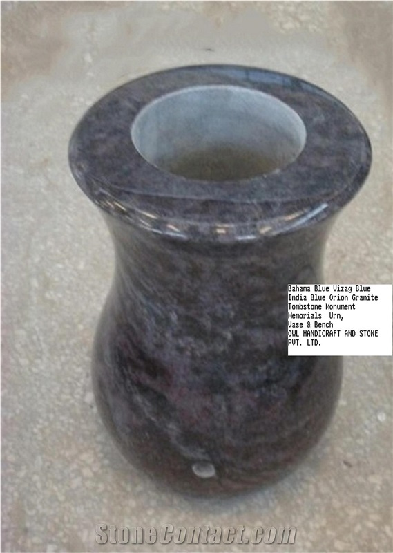 Vizag Blue Granite Memorial Vase