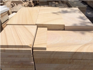 Chinese Yellow Sandstone Slabs & Tiles, China Yellow Sandstone
