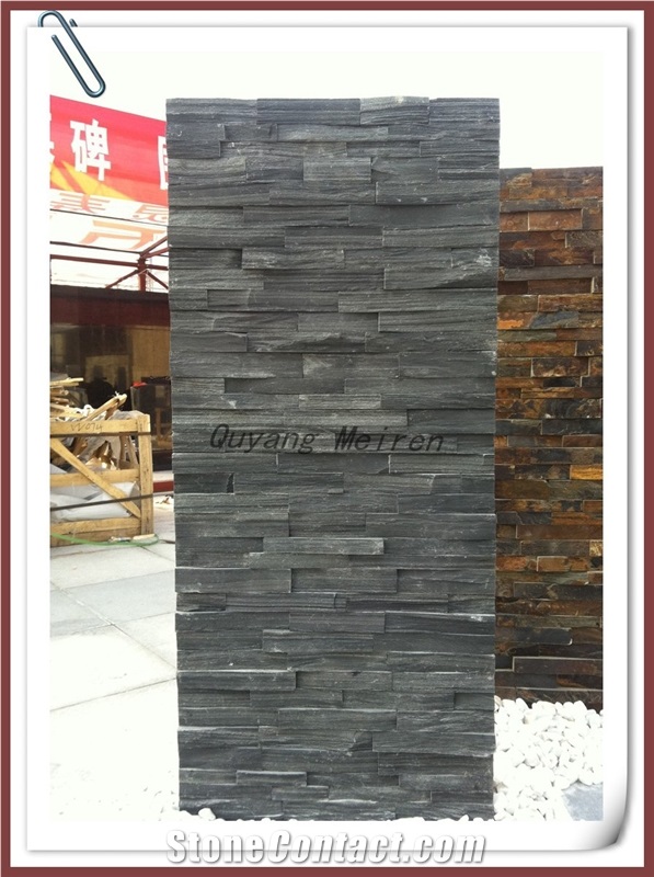 Black Slate Stacked Stone,Cultured Stone
