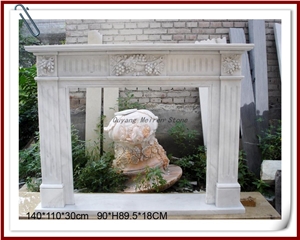 Fangshan White Marble Decorative Fireplace Design,White Marble Fireplace Mantel