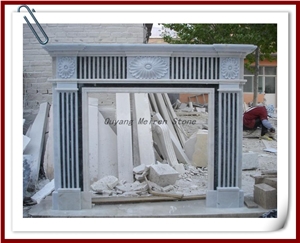 Fangshan White Marble Fireplace Mantel
