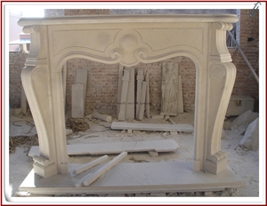Henan Yellow Limestone Fireplace Mantel,China Yellow Limestone Design Idea