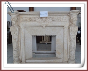 Top Quality Beige Colour Natural Marble Fireplace Top Quality Beige Colour Natural Marble Fireplace