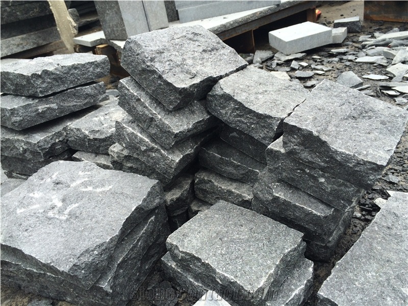 G684 Black Basalt Cubestone,Black Cobble Stone