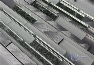 Natural Stone with Metal Mosaic Tile,Wall Mosaic