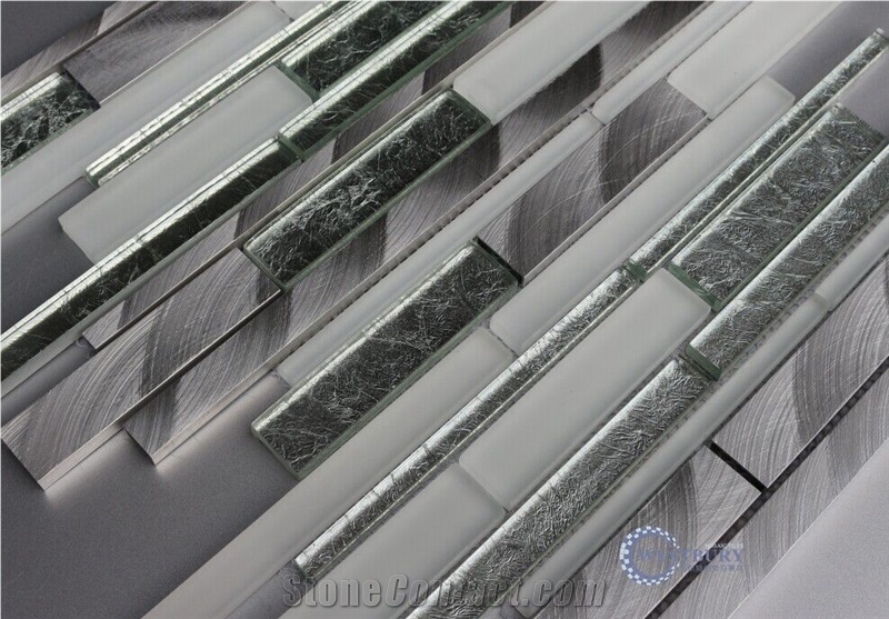 Natural Stone with Metal Mosaic Tile,Wall Mosaic
