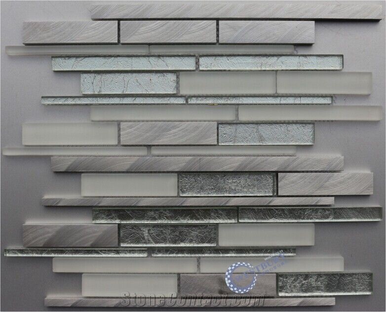Natural Stone with Metal Mosaic Tile,Wall Mosaic