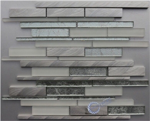 Natural Stone with Metal Mosaic Tile,Wall Mosaic