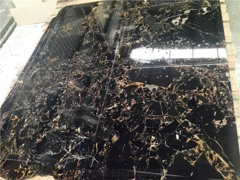 Athens Nero Black Portoro Marble Tile,Portoro Gold Marble Tiles