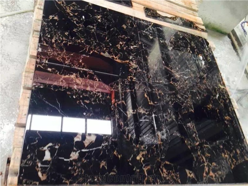 Athens Nero Black Portoro Marble Tile,Portoro Gold Marble Tiles