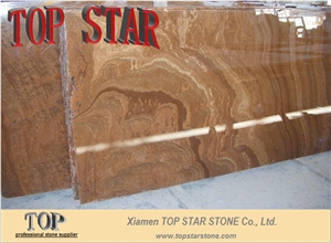 Dark Yellow Wooden Marble Cross Cut Slab, Imperial Wood Vein Marble Slabs & Tiles