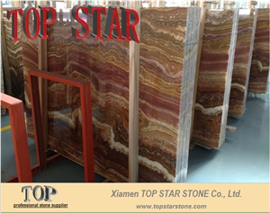 Hotel Decoration Tiger Onyx Slab,Red Polished Onyx Tiles & Slabs