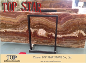 Red Wood Vein Onyx Translucent, Tiger Onyx Slabs & Tiles