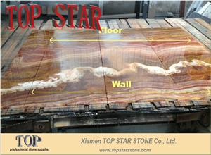 Topstar Multicolor Onyx Slabs & Tiles,Red Wooden Onyx Slabs & Tiles