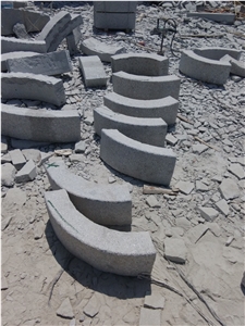 Irregular Kerbstone, Round Shape Kerbstone, China G341 Grey Granite Kerbstone