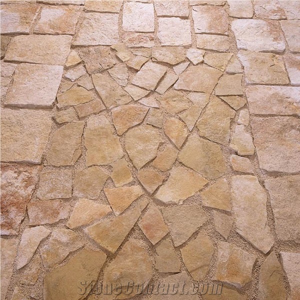 Landscaping Stones Flagstone, Beige Italy Limestone Irregular Flagstone