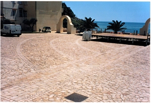 Landscaping Stones Flagstone, Beige Italy Limestone Irregular Flagstone