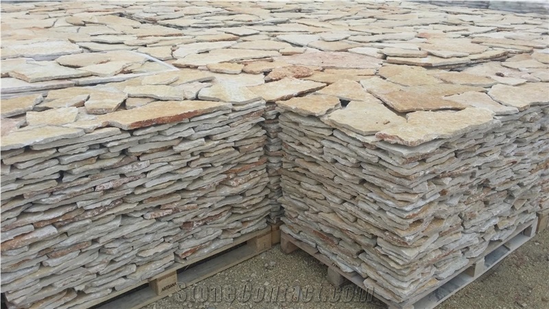 Landscaping Stones Flagstone, Beige Italy Limestone Irregular Flagstone
