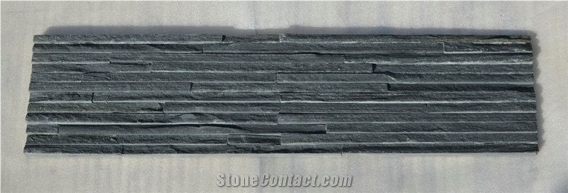 Green Water Falling Slate Quartzite Cultured Wall Stone,Running Water Line Wall Cladding, Grey Slate Wall Cladding
