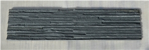 Green Water Falling Slate Quartzite Cultured Wall Stone,Running Water Line Wall Cladding, Grey Slate Wall Cladding
