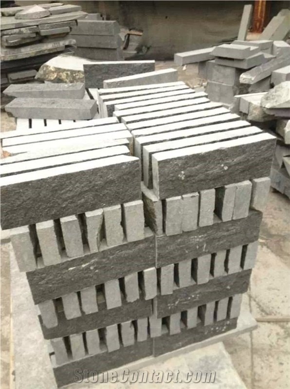 China Black G684 Basalt Natural Split Mushroom Stone, Building Stones/ Wall Claddings