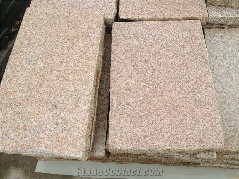 China Yellow Zhangpu Rusty G682 Granite Top & Bottom Flamed 4 Sides Natural Split Granite Patio & Garden Pavers/ Garden Stepping Pavements